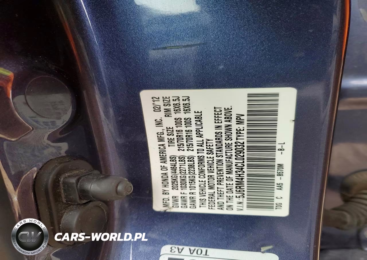 2012 Honda Cr-V Lx VIN:5J6RM4H34CL029032 - 12