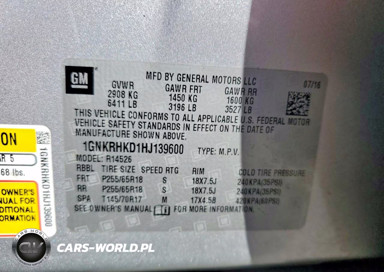 2017 Chevrolet Traverse Lt VIN:1GNKRHKD1HJ139600 - 12