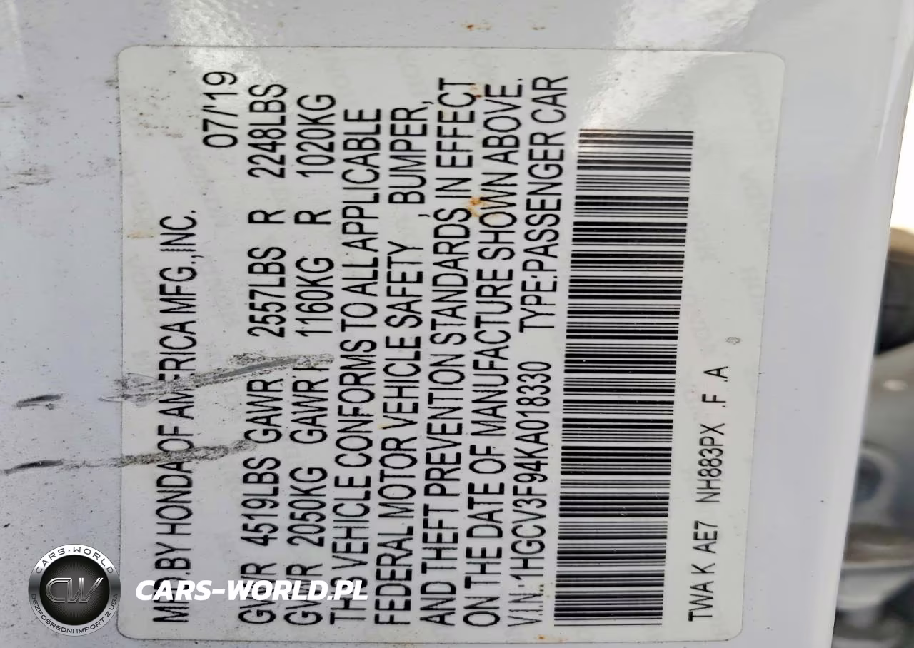 2019 Honda Accord Touring Hybrid VIN:1HGCV3F94KA018330 - 13