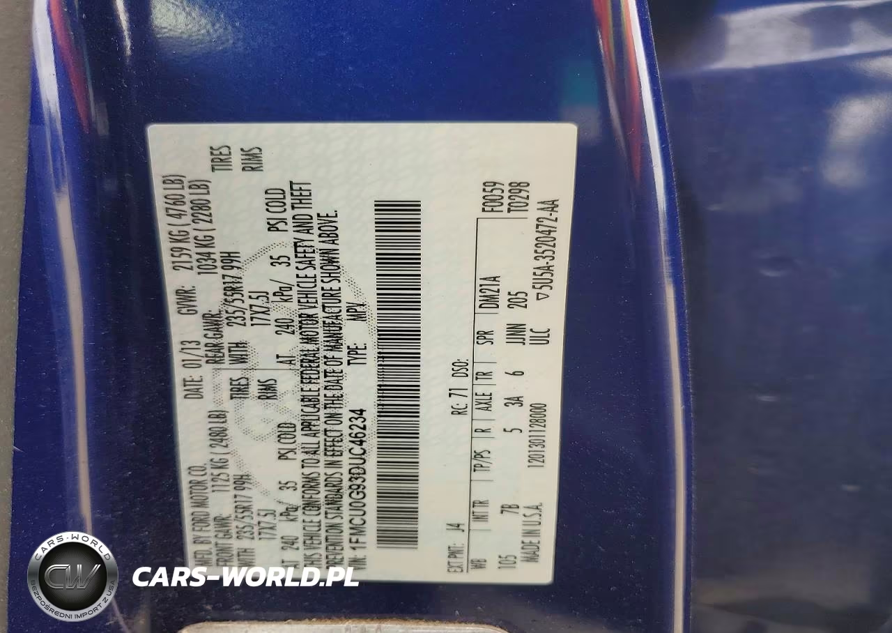 2013 Ford Escape Se VIN:1FMCU0G93DUC46234 - 13