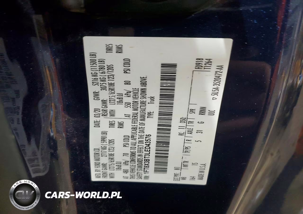 2020 Ford F350 Super Duty VIN:1FT8X3BT3LED43576 - 13