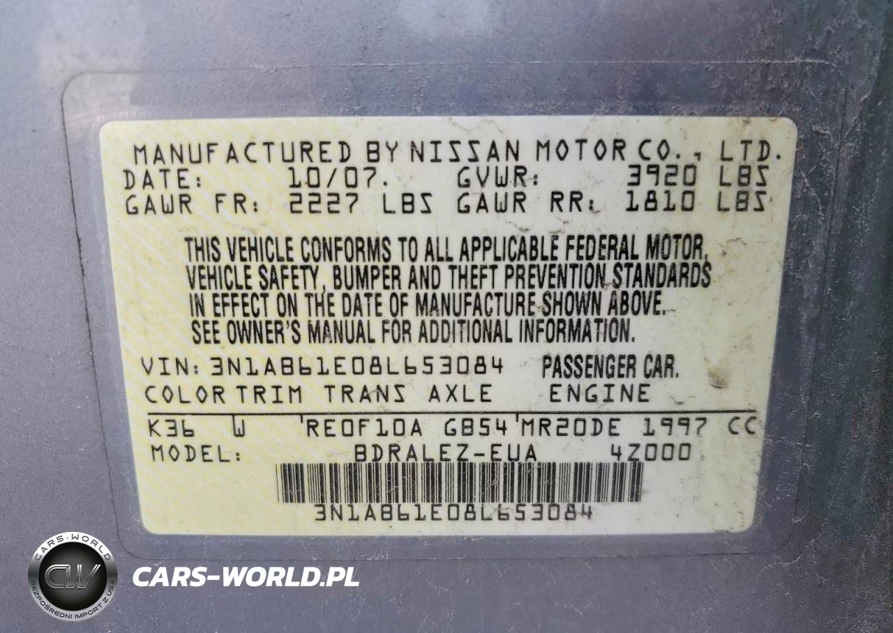 2008 Nissan Sentra 2.0 VIN:3N1AB61E08L653084 - 12