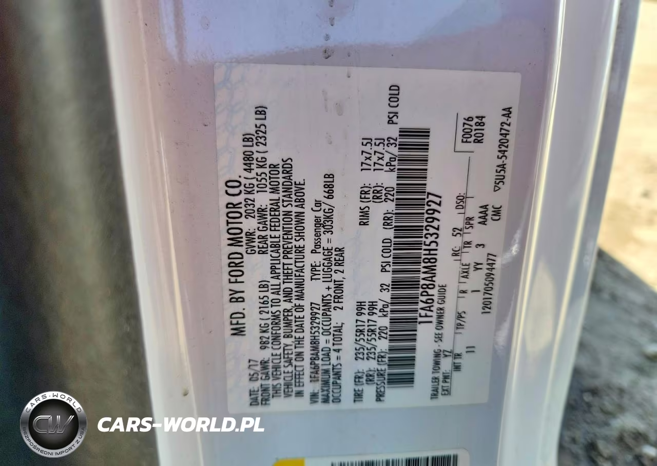 2017 Ford Mustang VIN:1FA6P8AM8H5329927 - 12