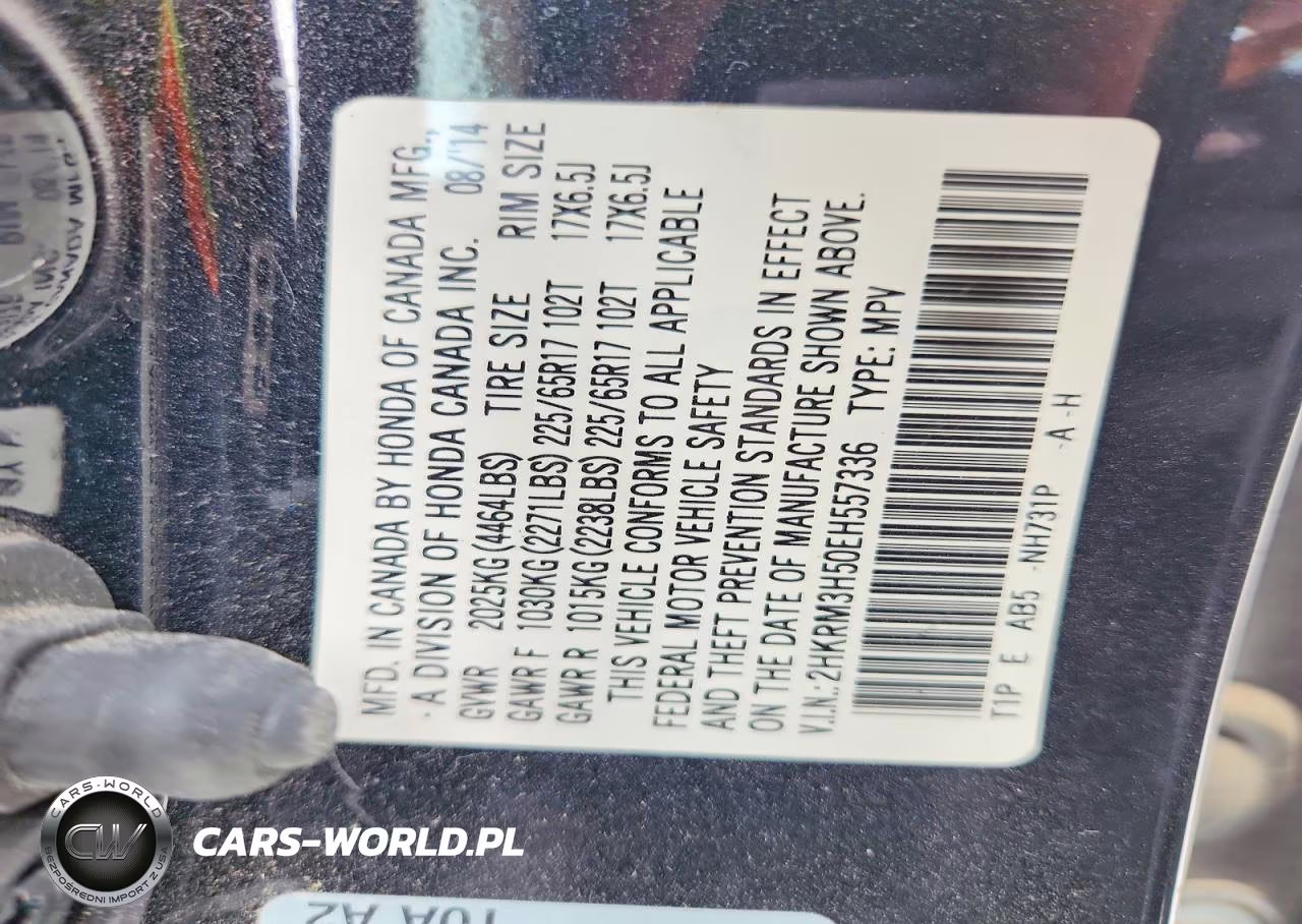 2014 Honda Cr-V Ex VIN:2HKRM3H50EH557336 - 14