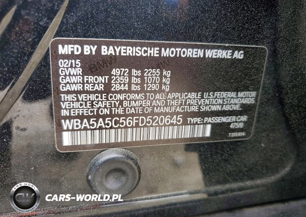 2015 BMW 528 I VIN:WBA5A5C56FD520645 - 12