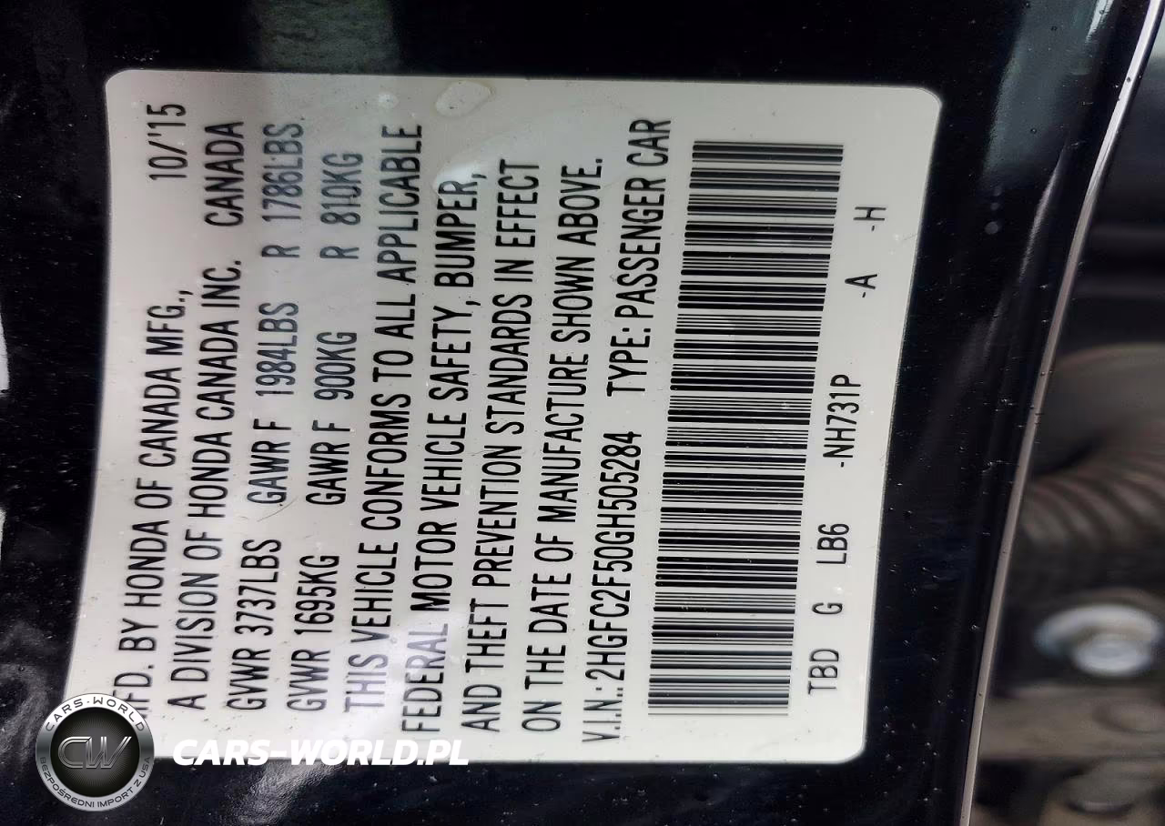 2016 Honda Civic Lx VIN:2HGFC2F50GH505284 - 12