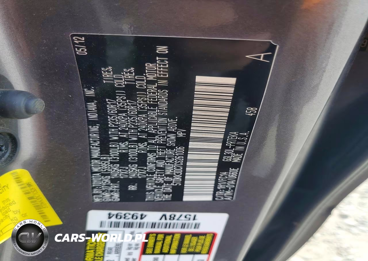 2012 Toyota Sienna Le 8-Passenger VIN:5TDKK3DC7CS261006 - 13