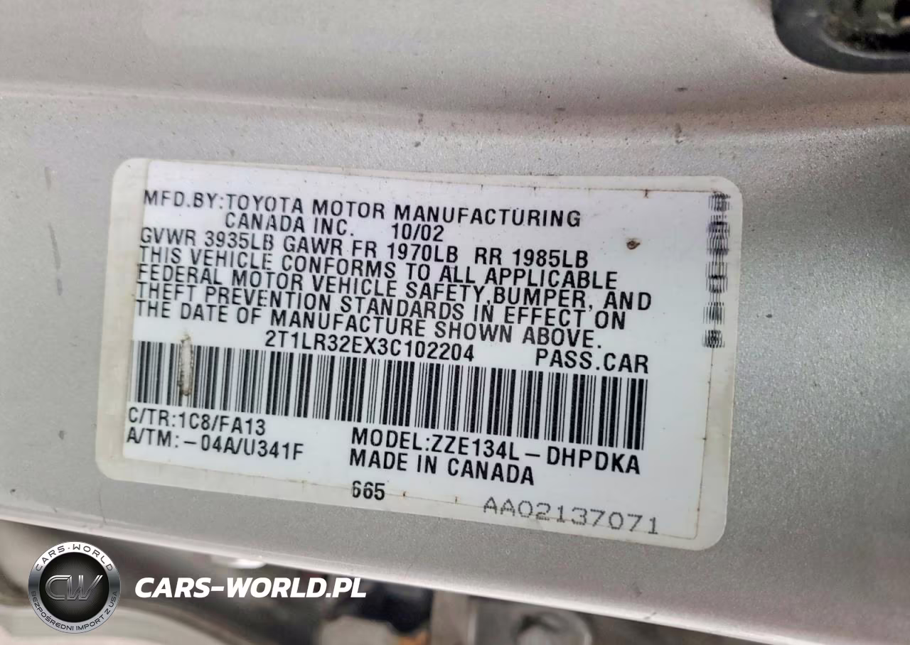 2005 Toyota Matrix VIN:2T1LR32EX3C102204 - 12
