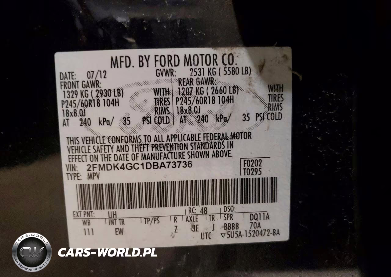 2013 Ford Edge Se VIN:2FMDK4GC1DBA73736 - 12