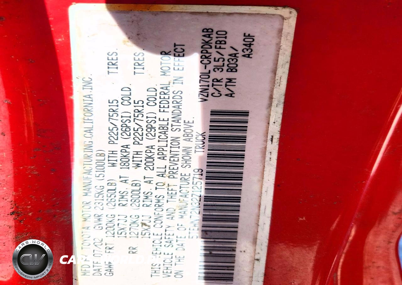 2002 Toyota Tacoma V6 VIN:5TEWN72N32Z125719 - 12