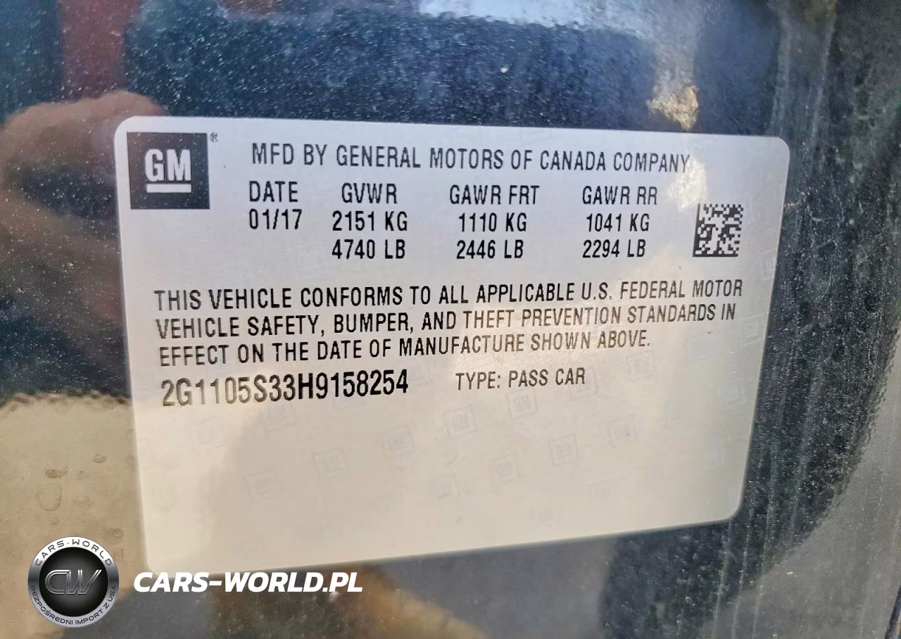 2017 Chevrolet Impala Lt VIN:2G1105S33H9158254 - 13