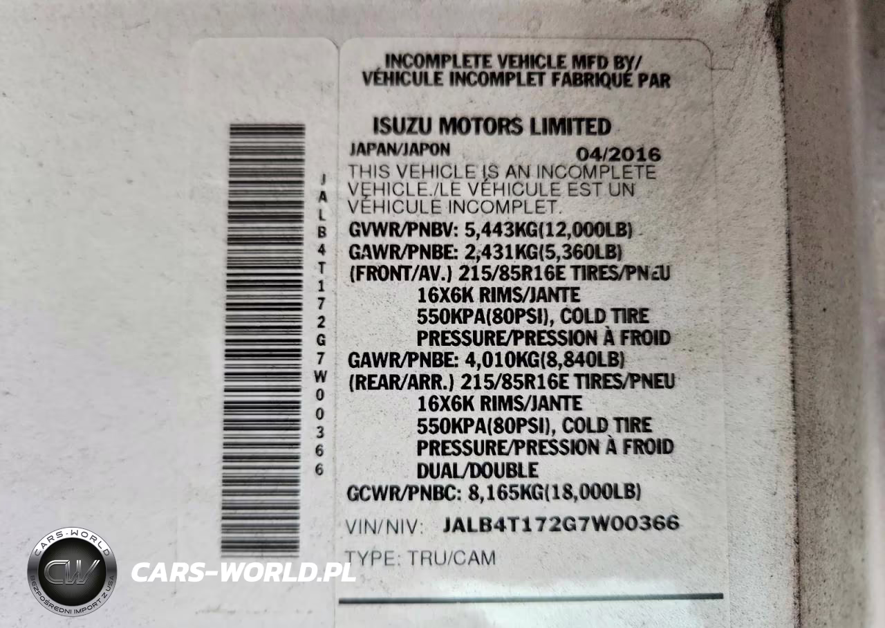 2016 Isuzu Npr VIN:JALB4T172G7W00366 - 13