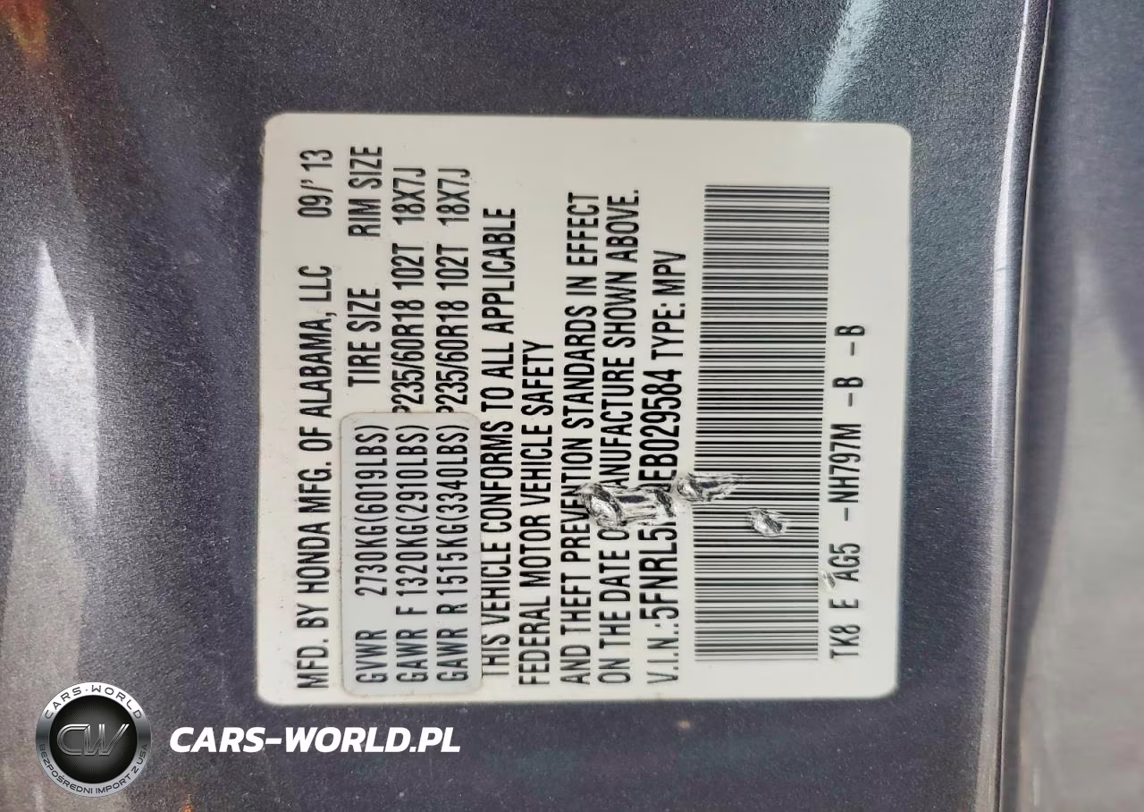 2014 Honda Odyssey Touring VIN:5FNRL5H99EB029584 - 14