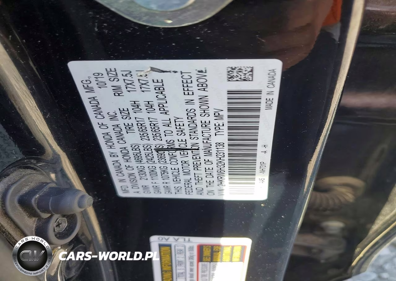 2019 Honda Cr-V Lx VIN:2HKRW6H32KH231138 - 13