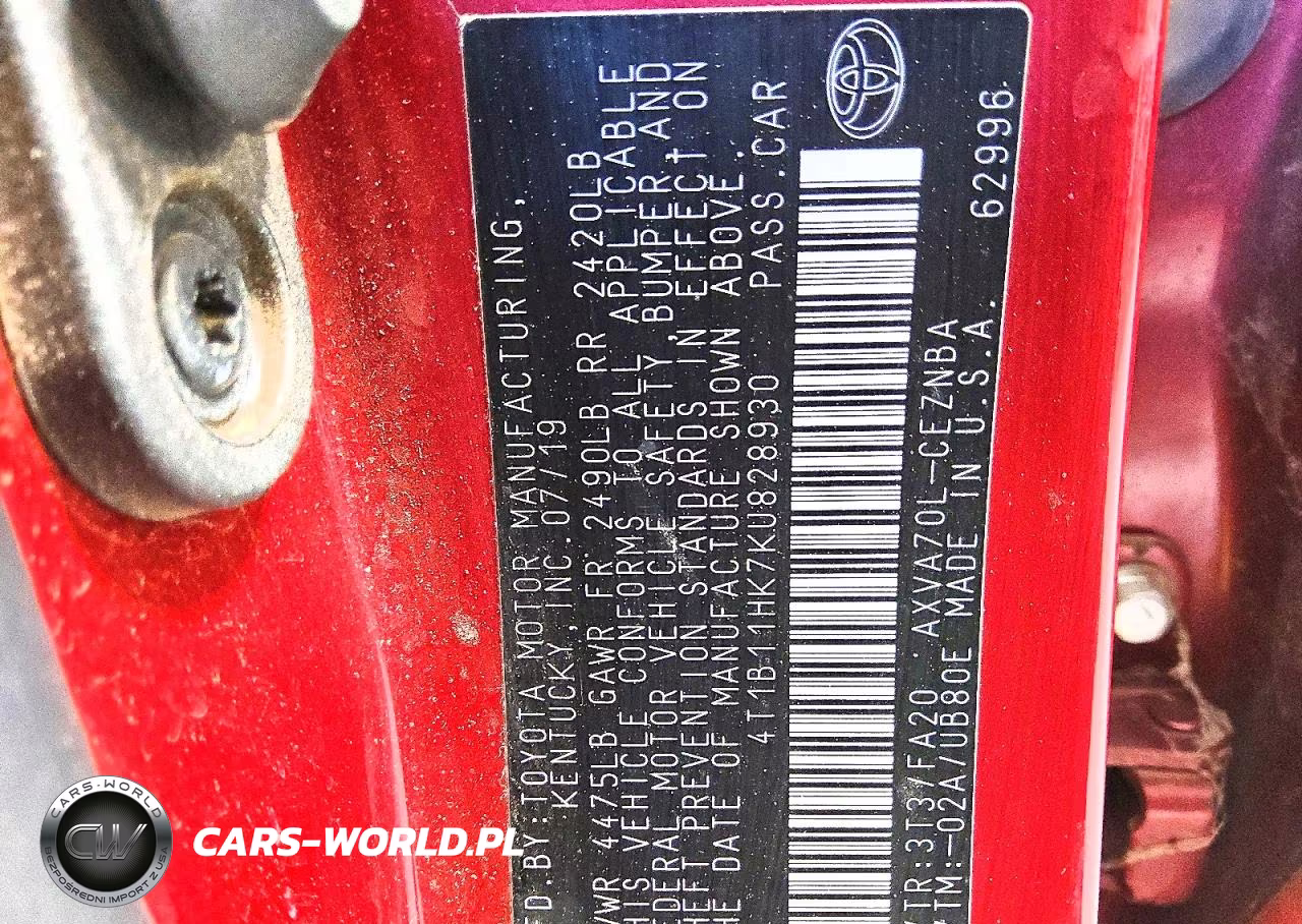 2019 Toyota Camry Le VIN:4T1B11HK7KU828930 - 12