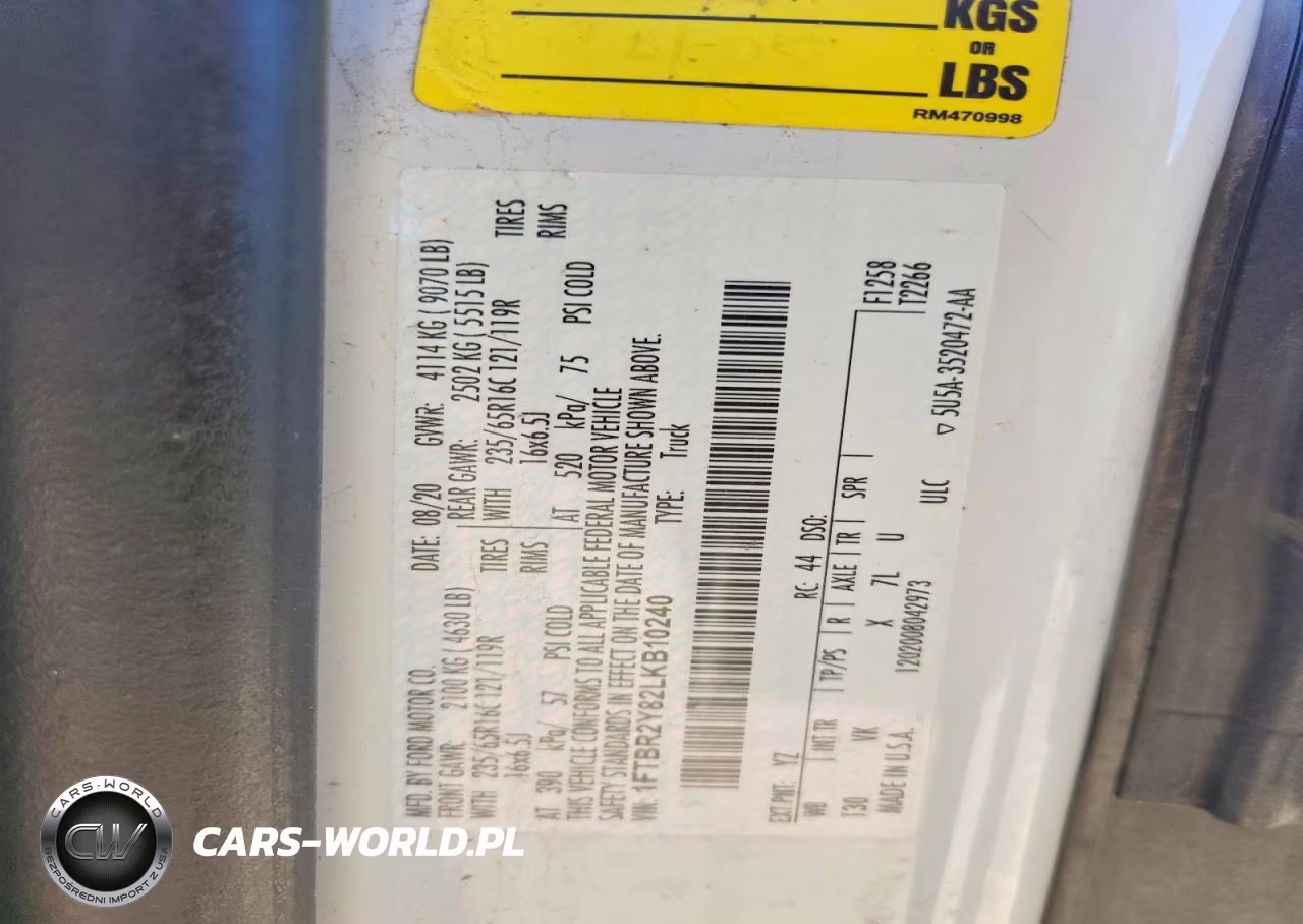 2020 Ford Transit T-250 VIN:1FTBR2Y82LKB10240 - 13