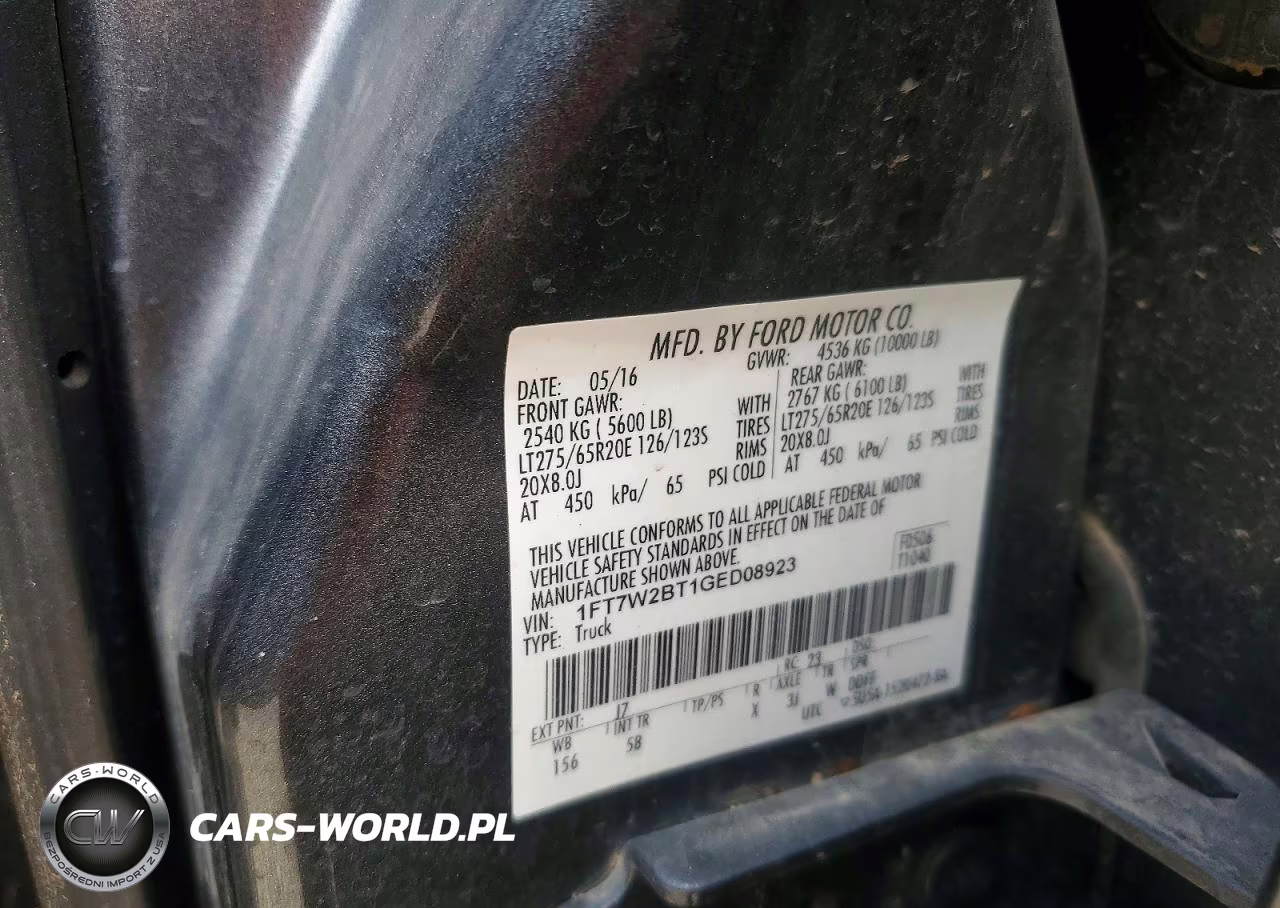 2016 Ford F250 Super Duty VIN:1FT7W2BT1GED08923 - 12