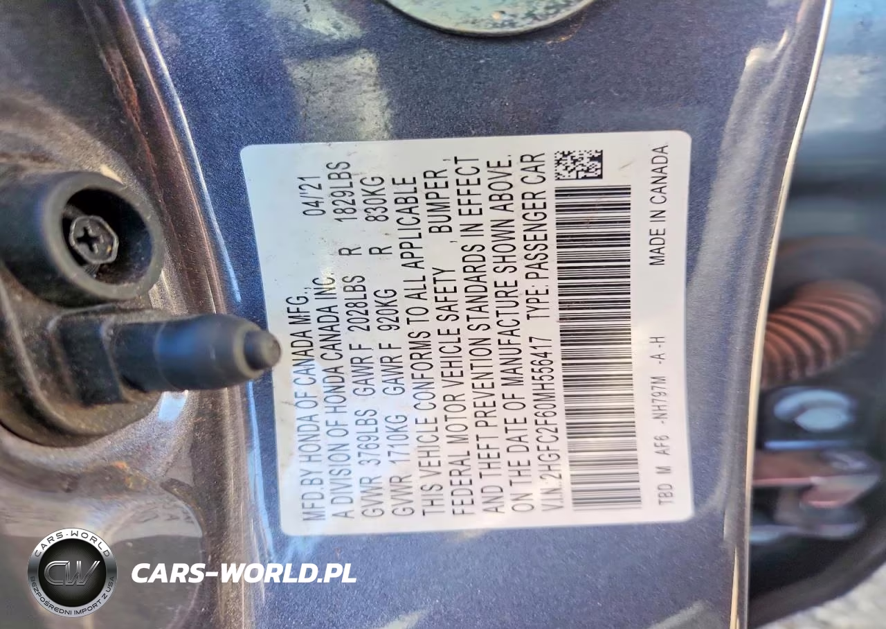 2021 Honda Civic Lx VIN:2HGFC2F60MH556417 - 12