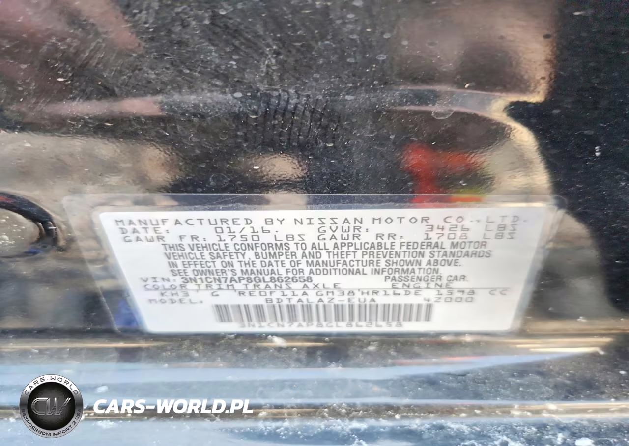 2016 Nissan Versa 1.6 S Plus VIN:3N1CN7AP8GL862658 - 12