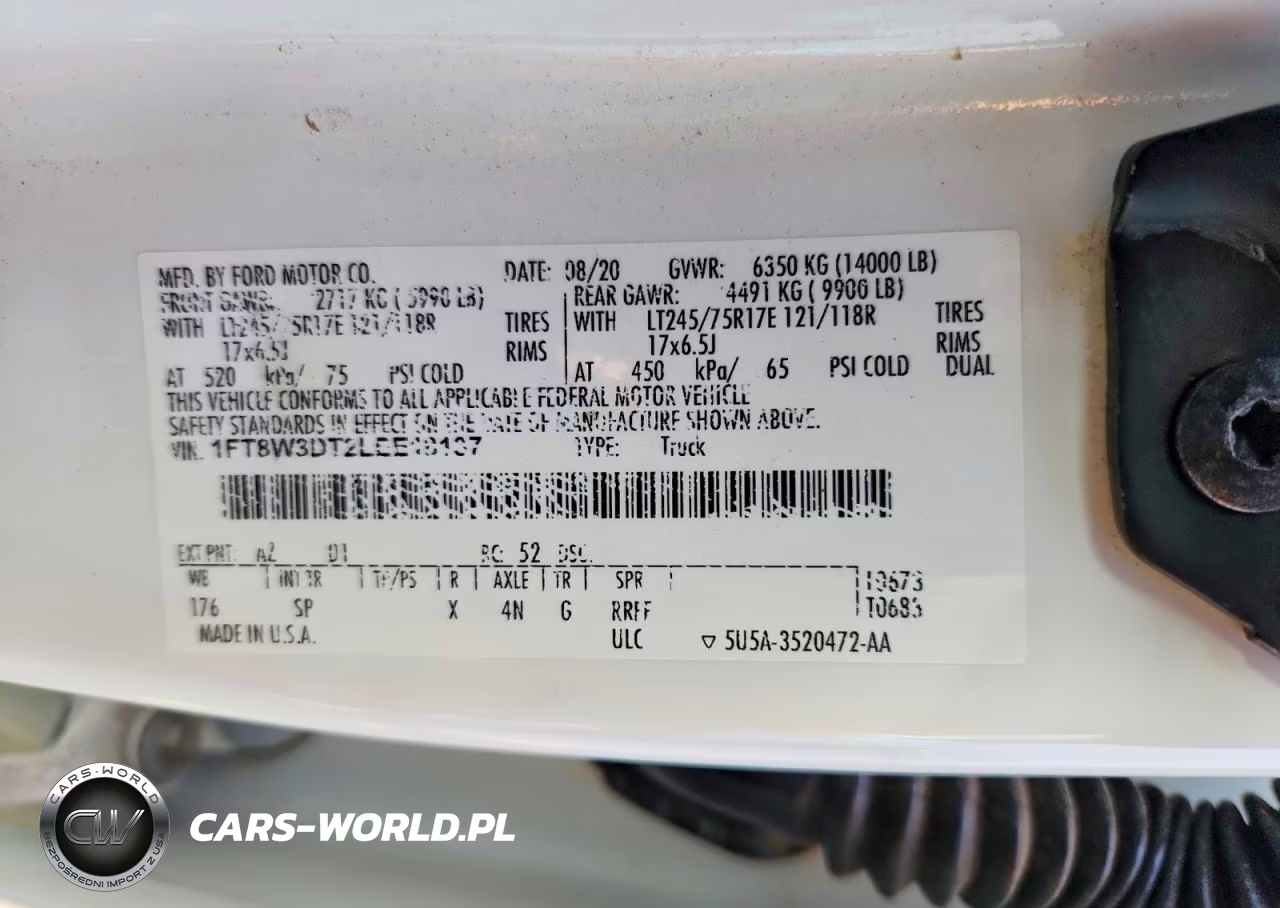 2020 Ford F350 Super Duty VIN:1FT8W3DT2LEE18137 - 12