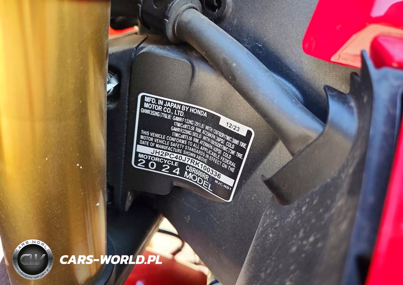 2024 Honda Cbr600 Rr VIN:JH2PC40J7RK100336 - 9
