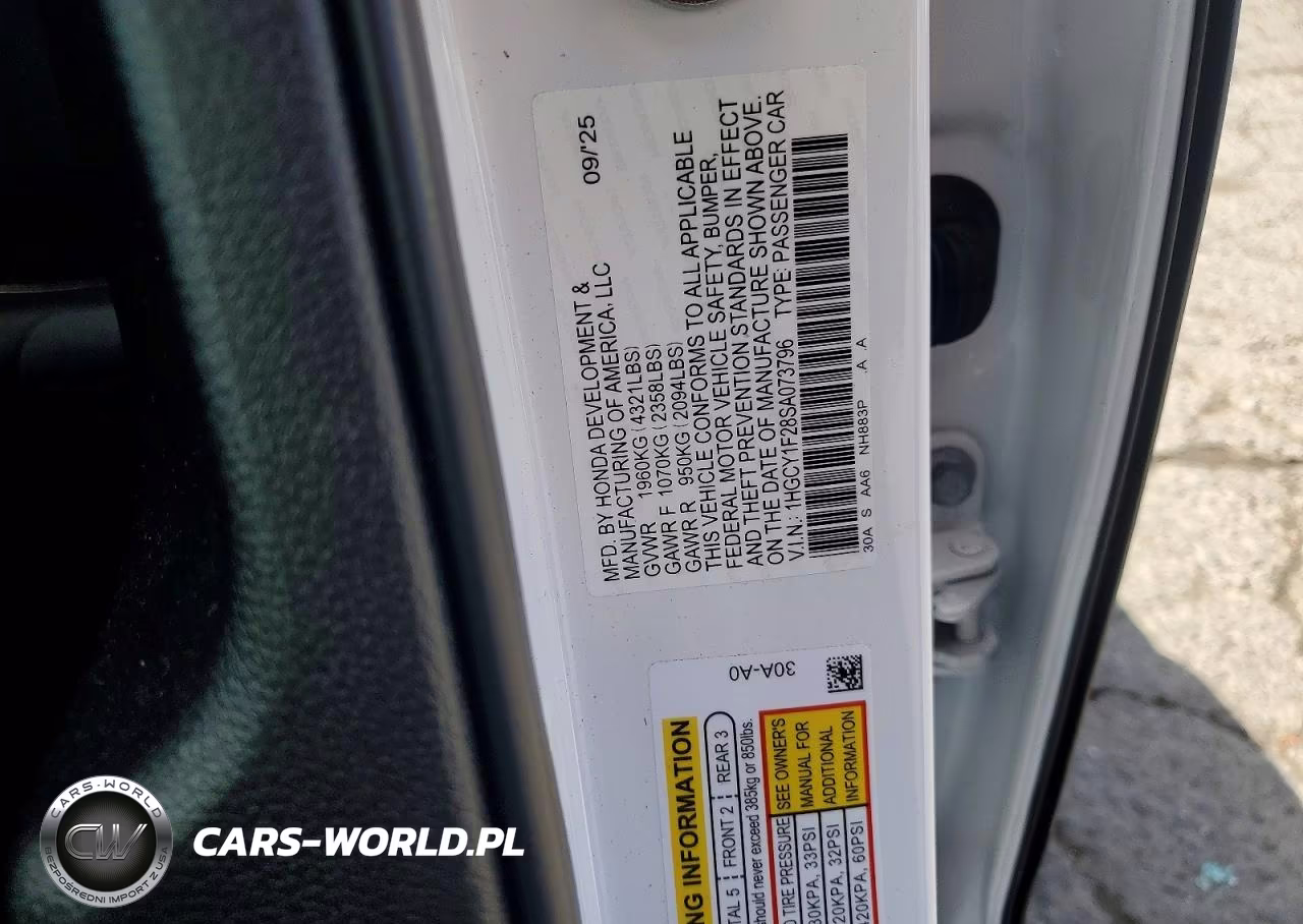 2025 Honda Accord Lx VIN:1HGCY1F28SA073796 - 12