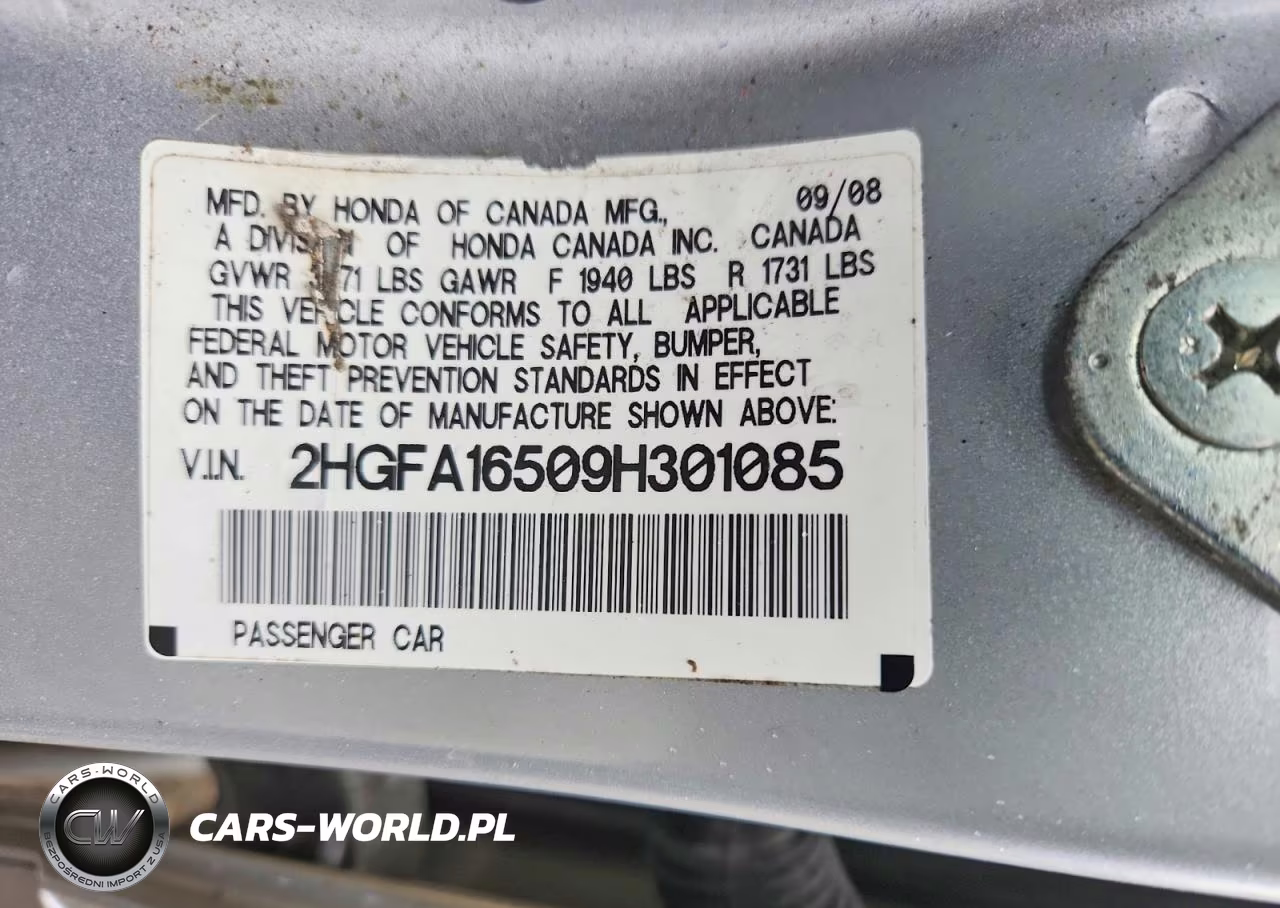 2009 Honda Civic Lx VIN:2HGFA16509H301085 - 12