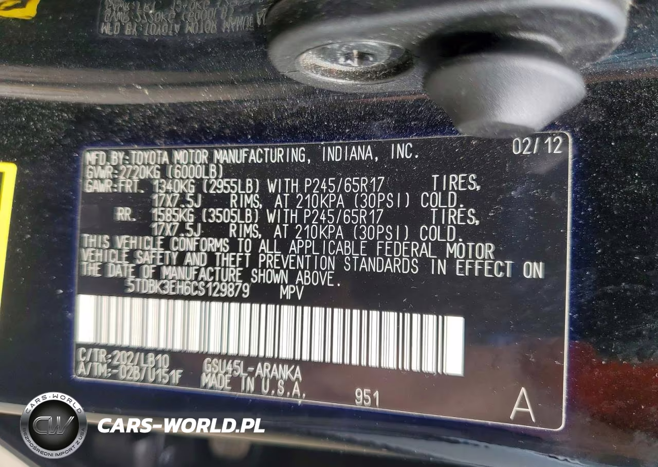 2012 Toyota Highlander Se VIN:5TDBK3EH6CS129879 - 13