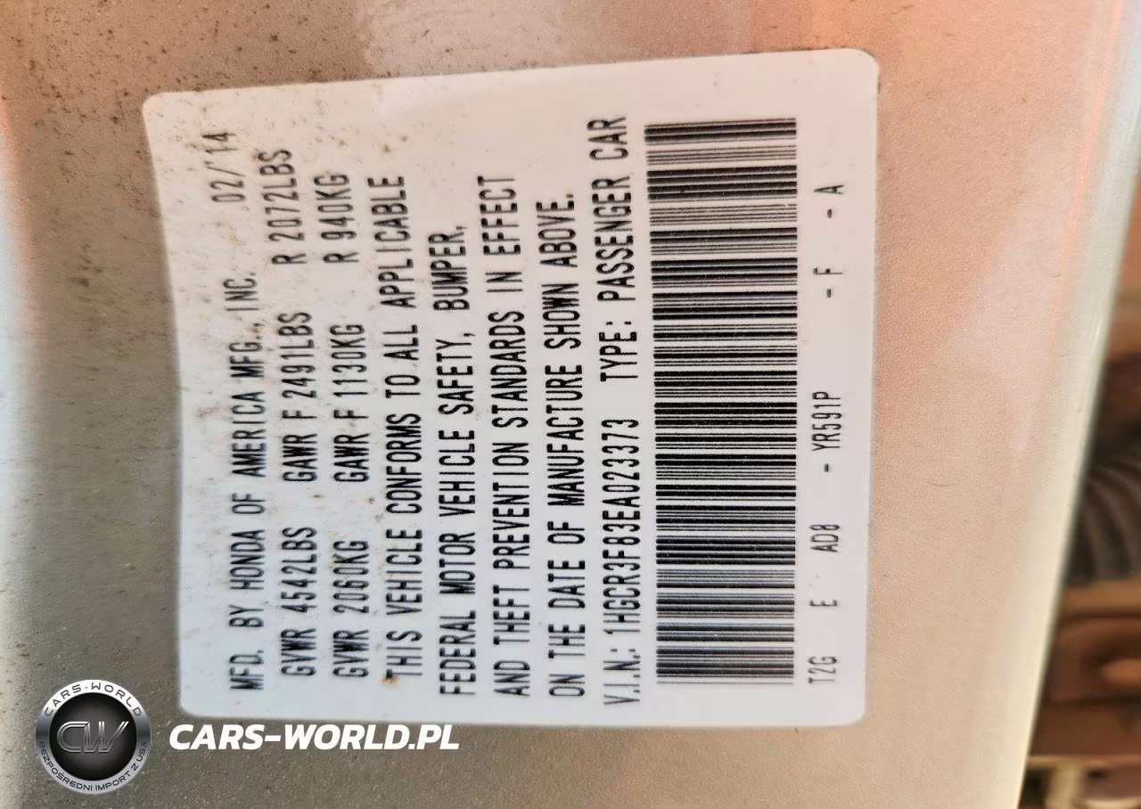 2014 Honda Accord Exl VIN:1HGCR3F83EA023373 - 13