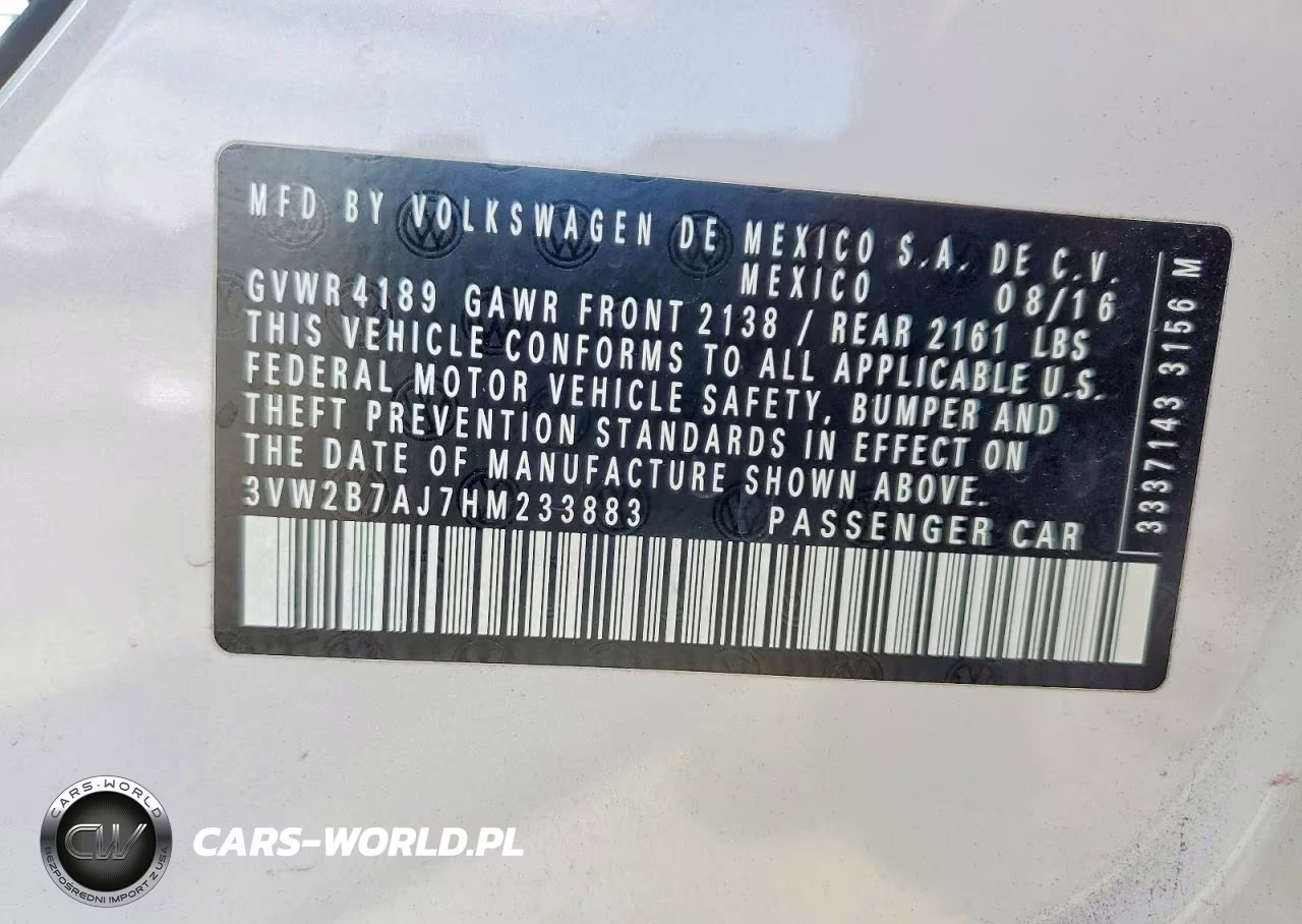 2017 Volkswagen Jetta S VIN:3VW2B7AJ7HM233883 - 12