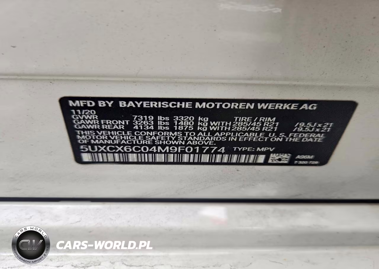 2021 BMW X7 M50I VIN:5UXCX6C04M9F01774 - 13