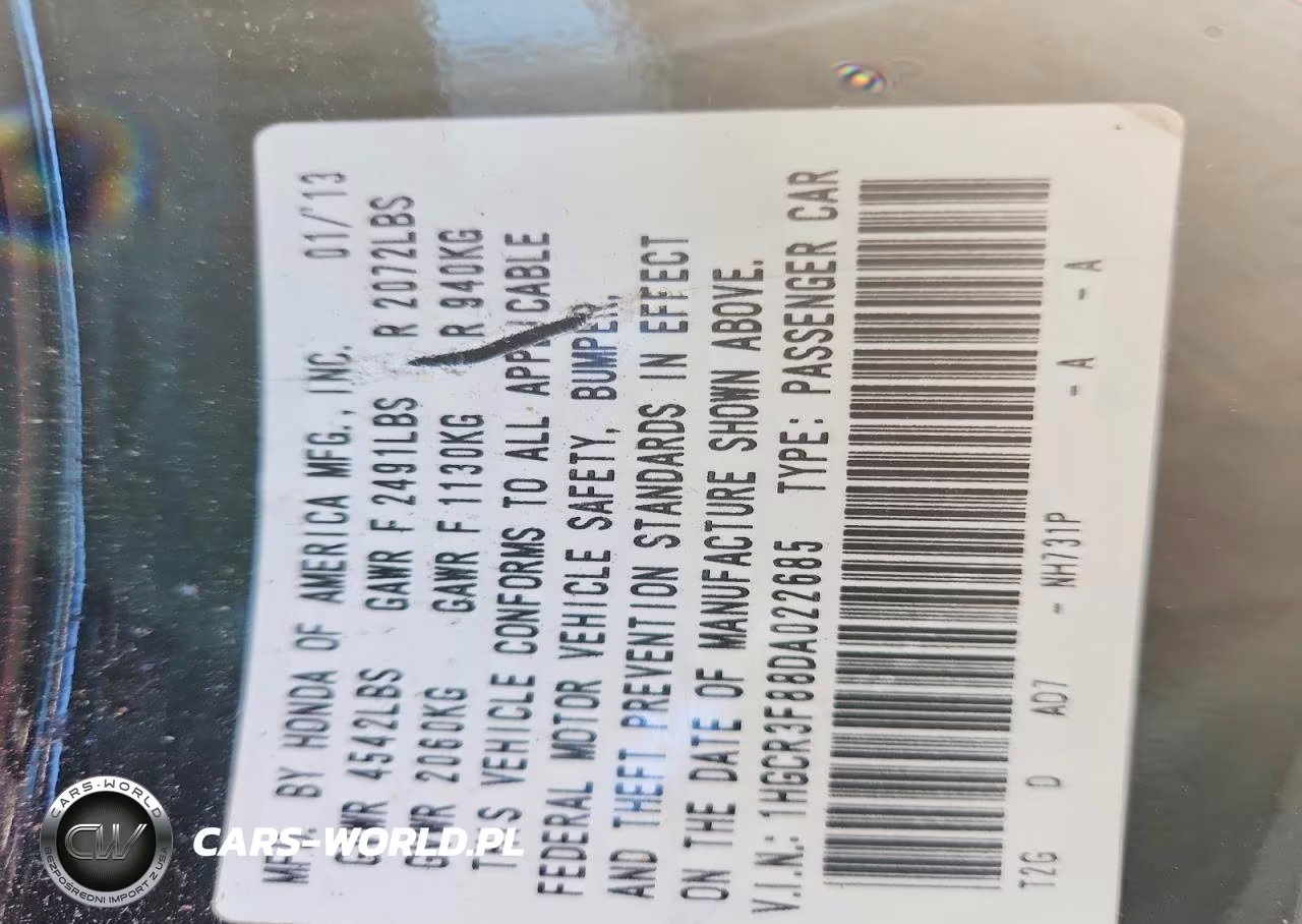 2013 Honda Accord Exl VIN:1HGCR3F88DA022685 - 12