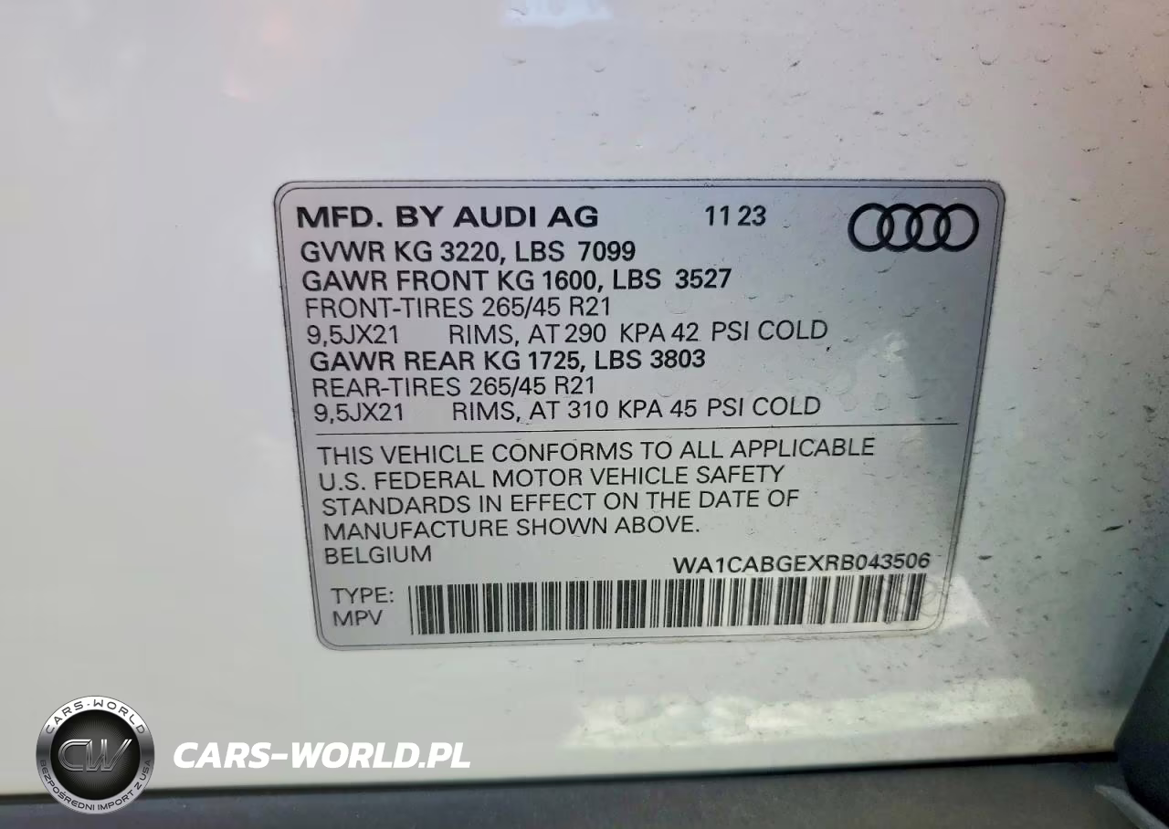2024 Audi Q8 E-Tron Sportback Premium Plus VIN:WA1CABGEXRB043506 - 13