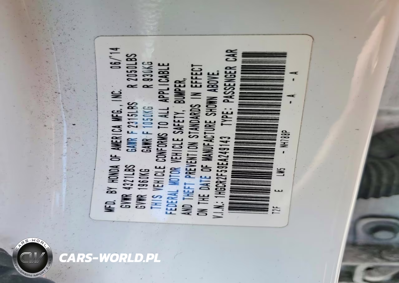 2014 Honda Accord Sport VIN:1HGCR2F59EA249143 - 13