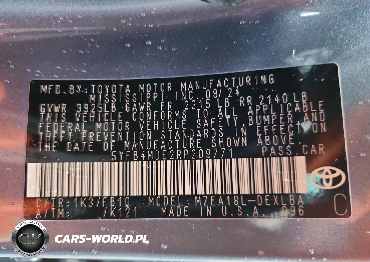 2024 Toyota Corolla Le VIN:5YFB4MDE2RP209771 - 12