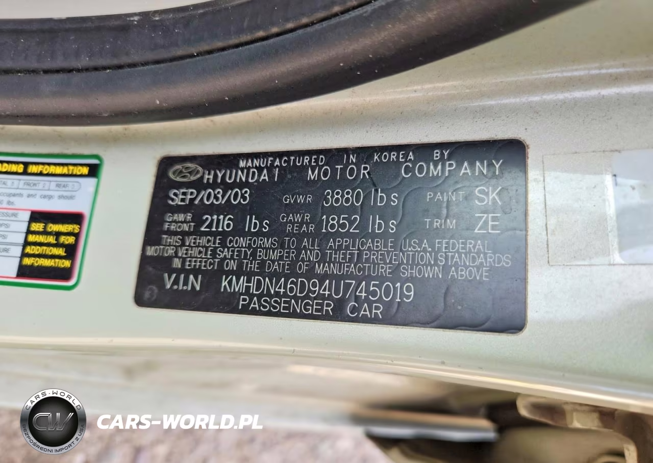 2004 Hyundai Elantra Gls VIN:KMHDN46D94U745019 - 12