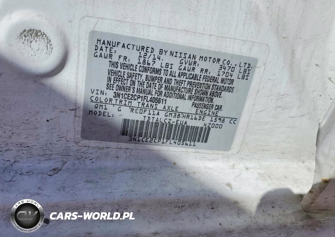 2015 Nissan Versa Note S Plus VIN:3N1CE2CP1FL405611 - 12