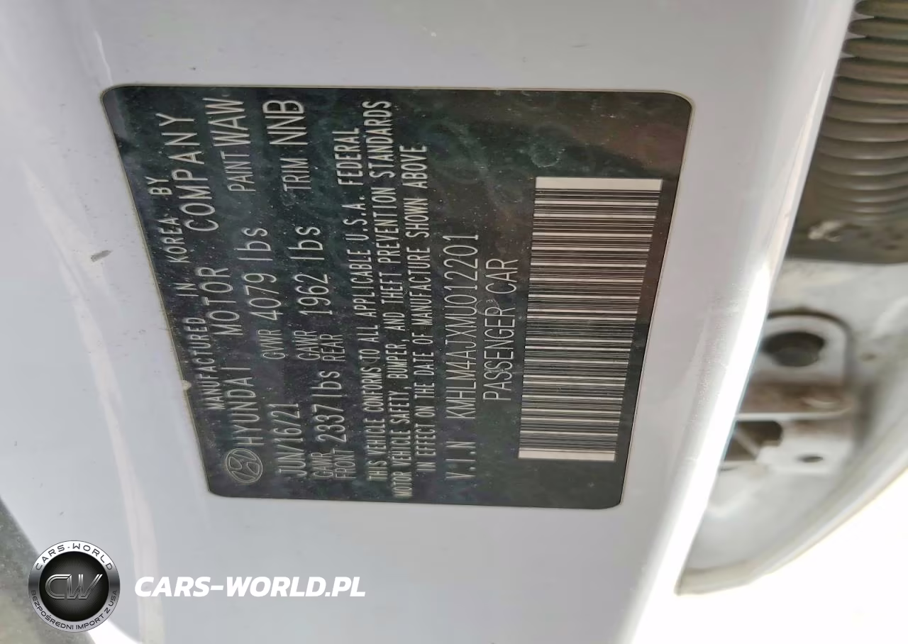 2021 Hyundai Elantra Hybrid Blue VIN:KMHLM4AJXMU012201 - 12