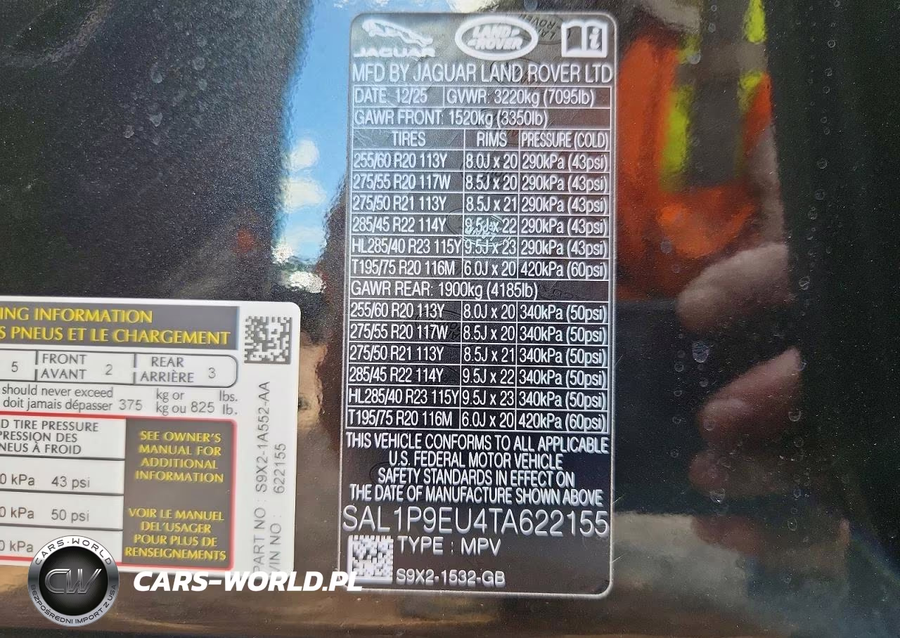 2026 Land Rover Range Rover Sport Se VIN:SAL1P9EU4TA622155 - 13