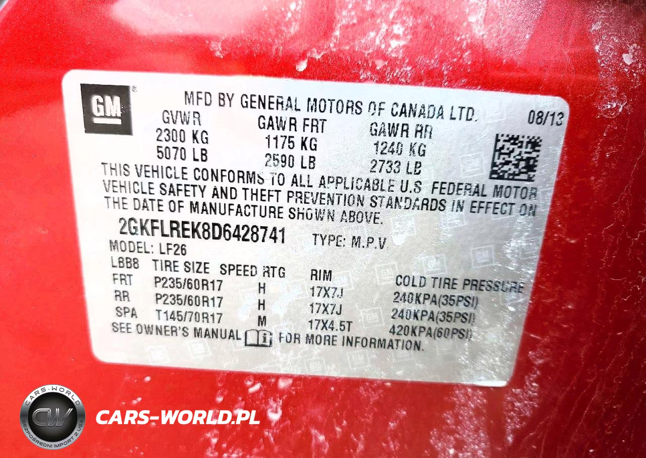 2013 GMC Terrain Sle VIN:2GKFLREK8D6428741 - 13