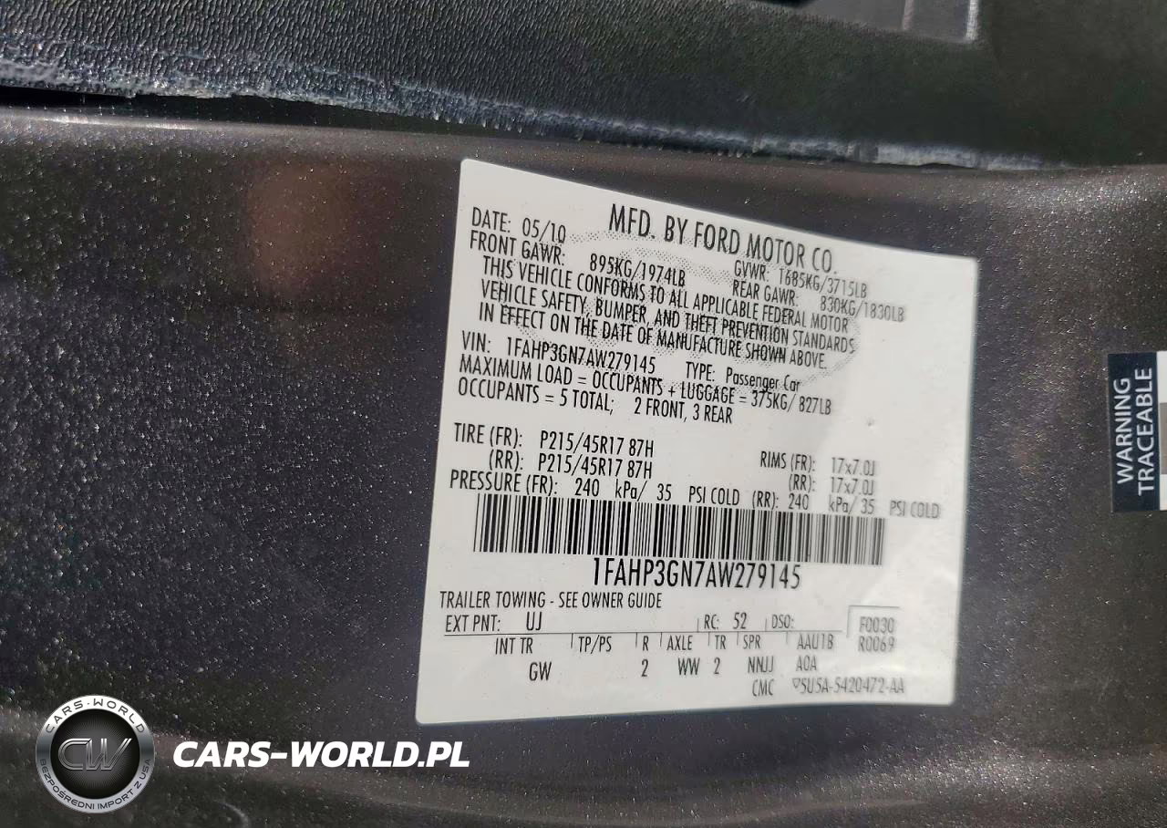 2010 Ford Focus Ses VIN:1FAHP3GN7AW279145 - 12
