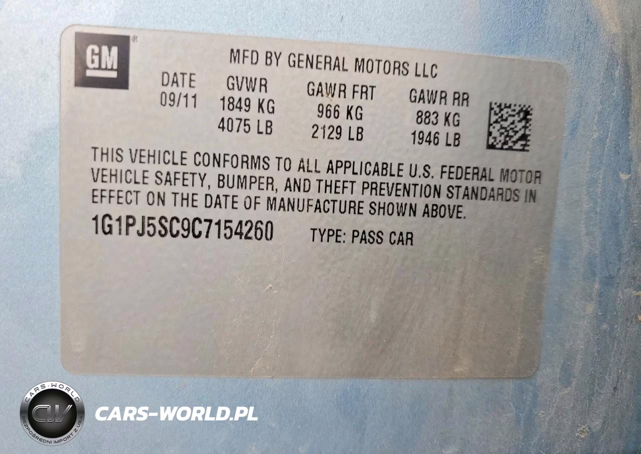 2012 Chevrolet Cruze Eco VIN:1G1PJ5SC9C7154260 - 12