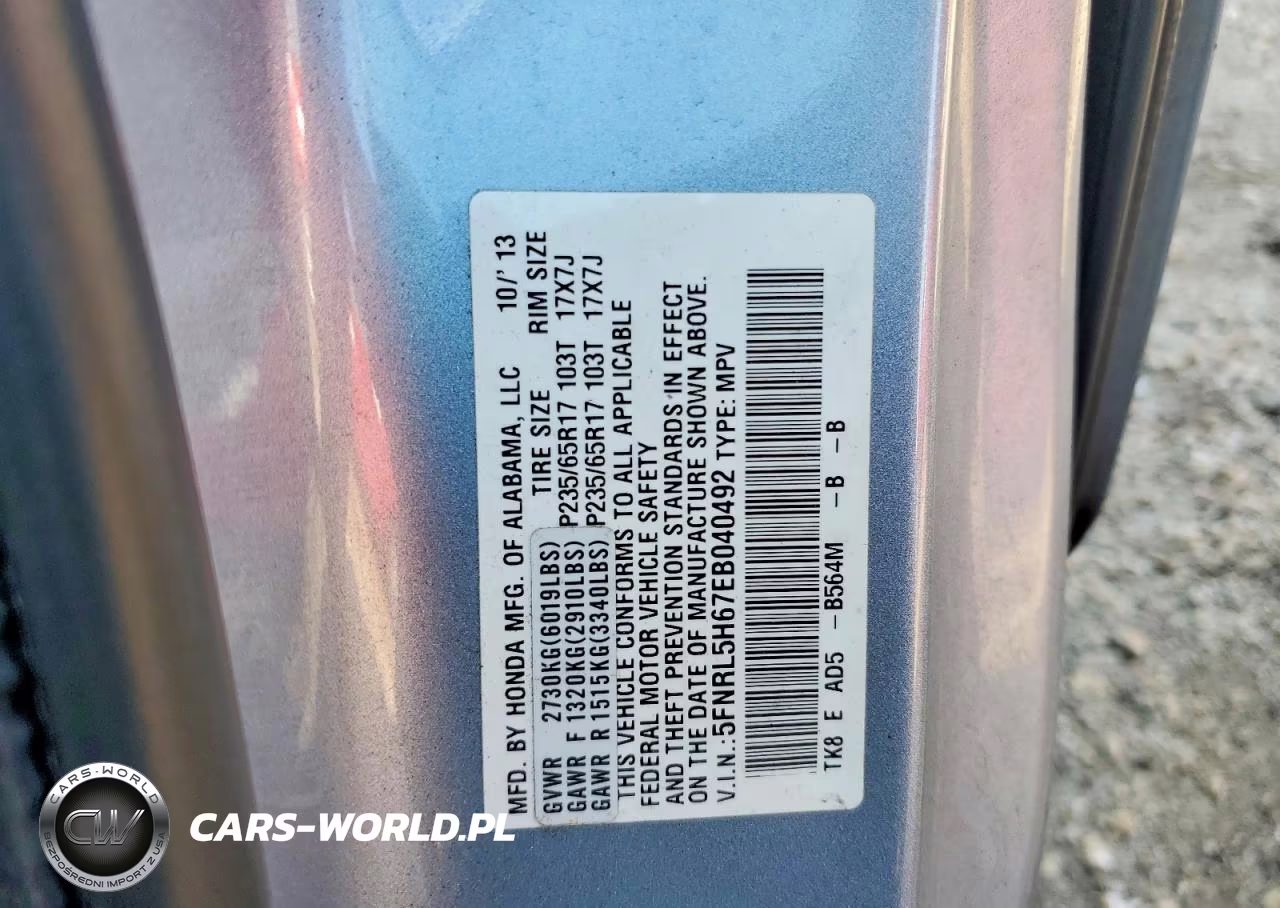 2014 Honda Odyssey Exl VIN:5FNRL5H67EB040492 - 13