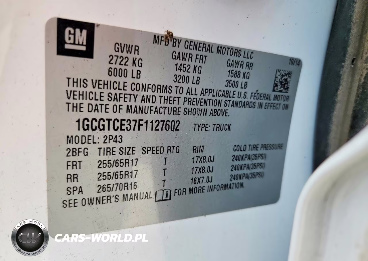 2015 Chevrolet Colorado Z71 VIN:1GCGTCE37F1127602 - 12