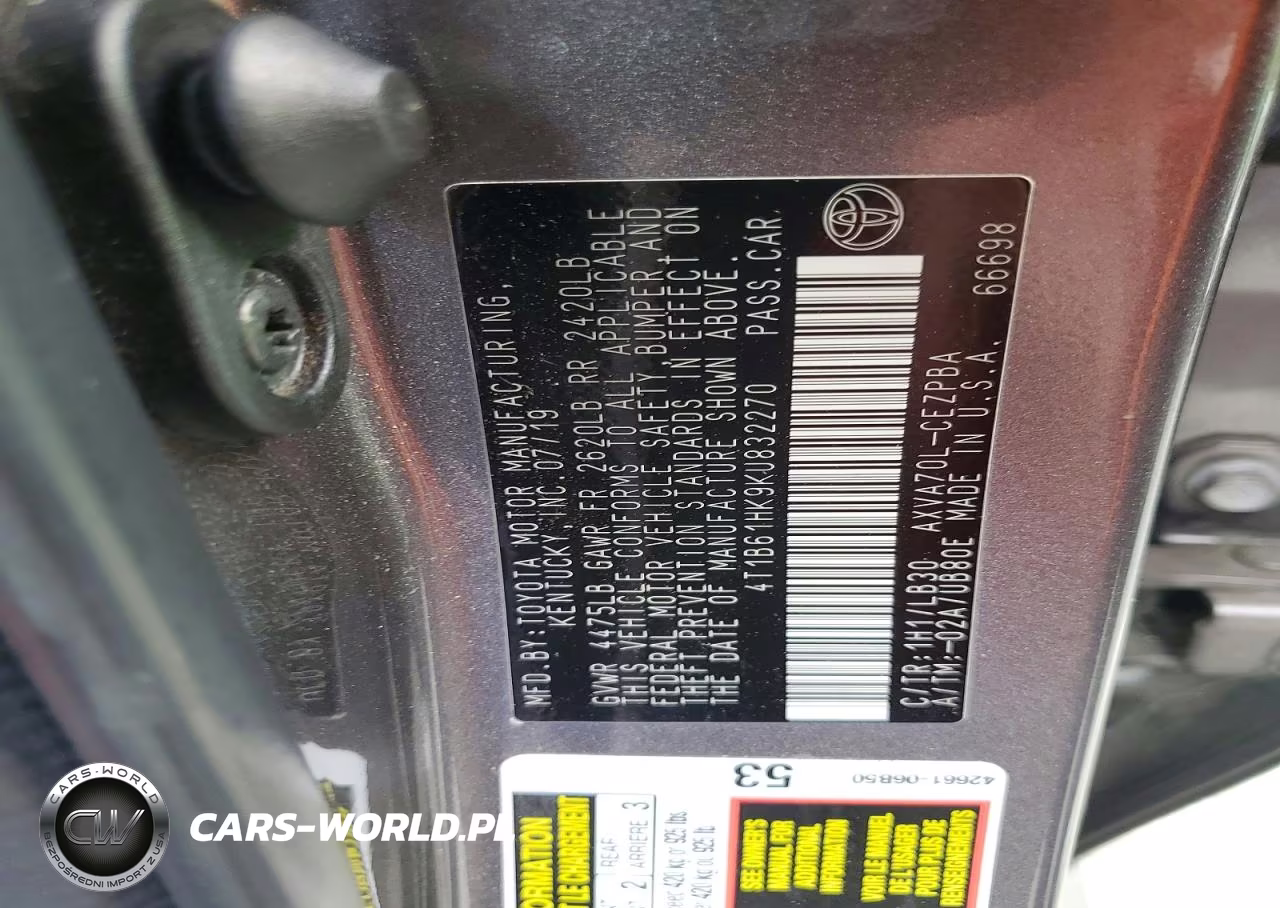 2019 Toyota Camry Xse VIN:4T1B61HK9KU832270 - 12