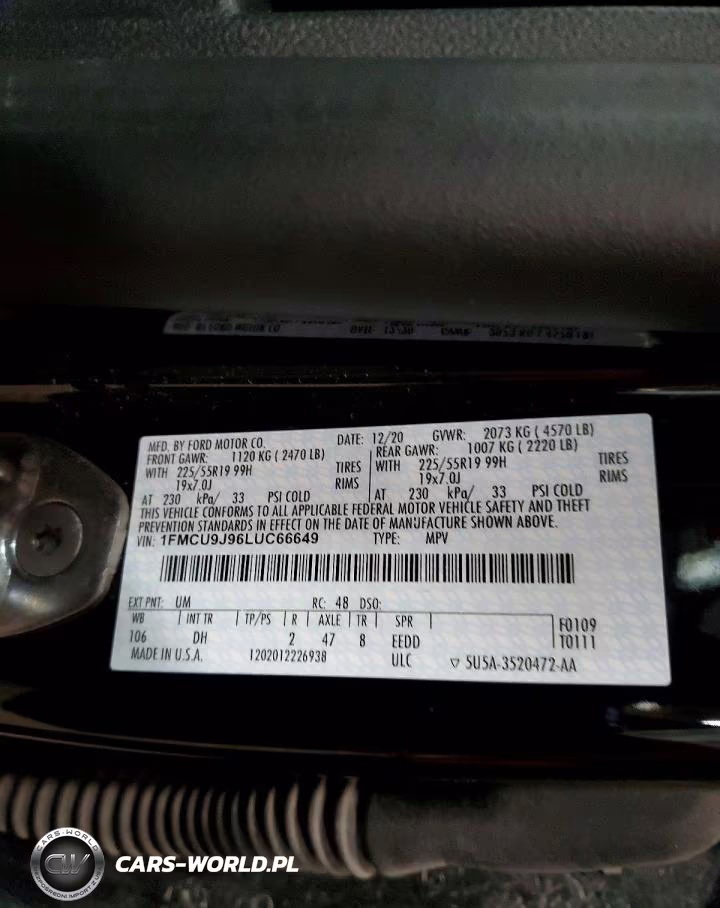 2020 Ford Escape Titanium VIN:1FMCU9J96LUC66649 - 14