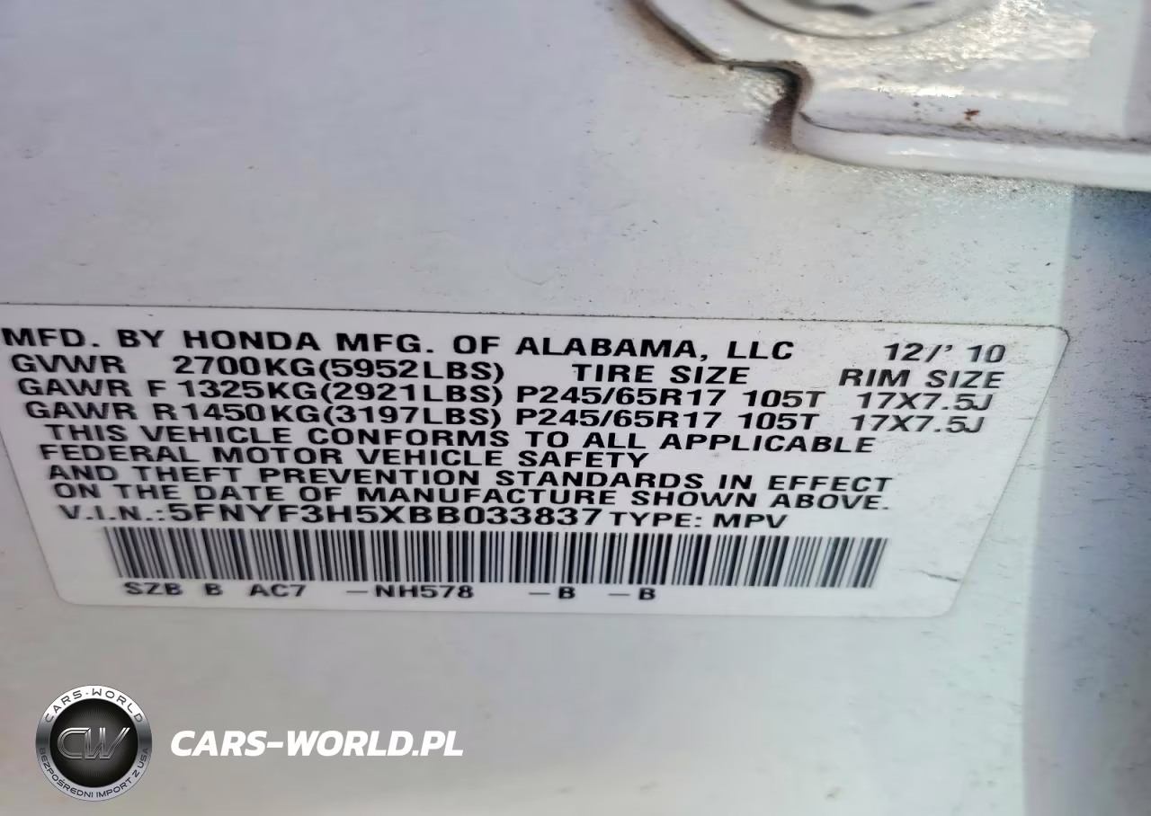 2011 Honda Pilot Exl VIN:5FNYF3H5XBB033837 - 12