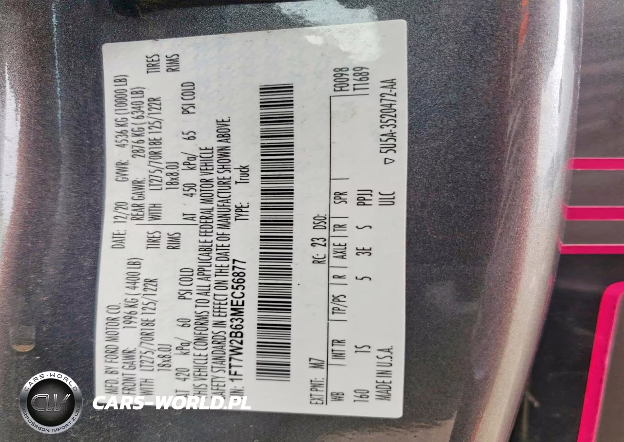 2021 Ford F250 Super Duty VIN:1FT7W2B63MEC56877 - 12