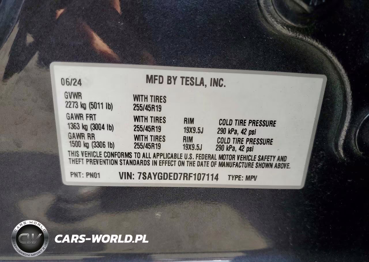 2024 Tesla Model Y VIN:7SAYGDED7RF107114 - 13