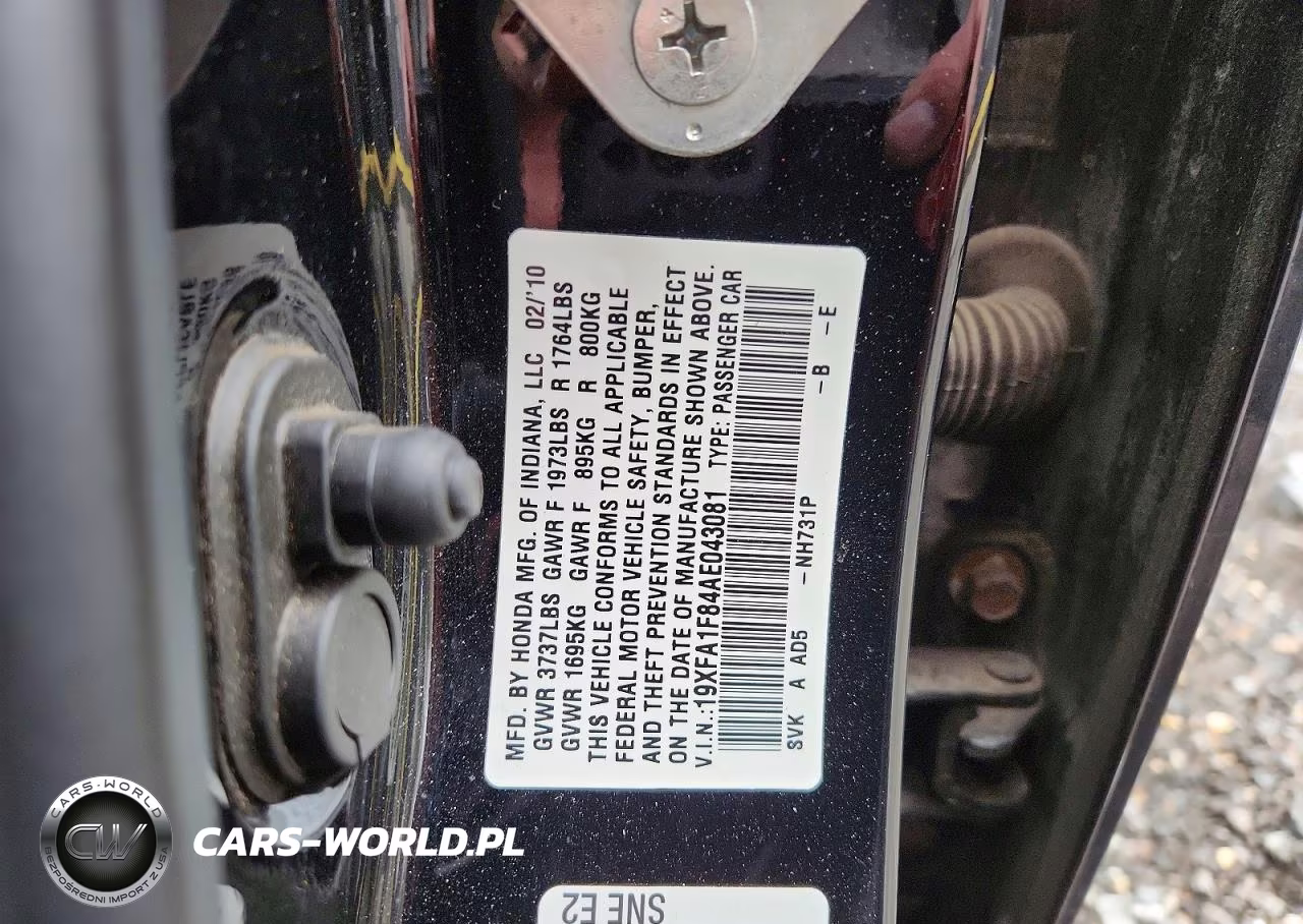 2010 Honda Civic Ex VIN:19XFA1F84AE043081 - 12
